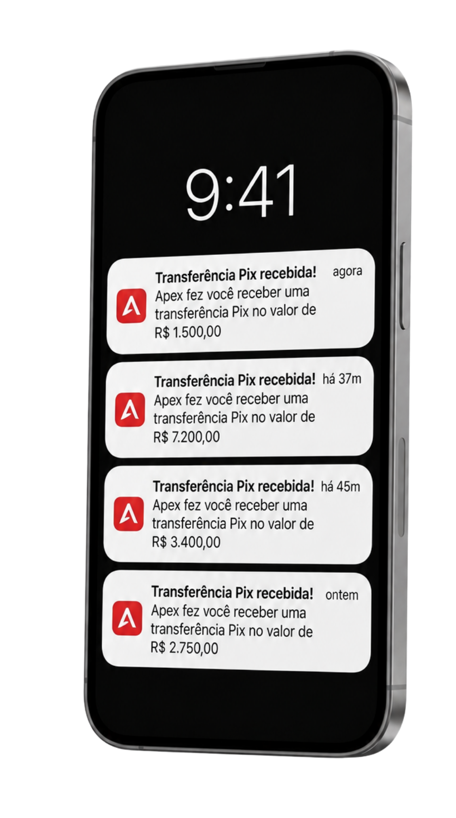 Notificações de Pix recebidas